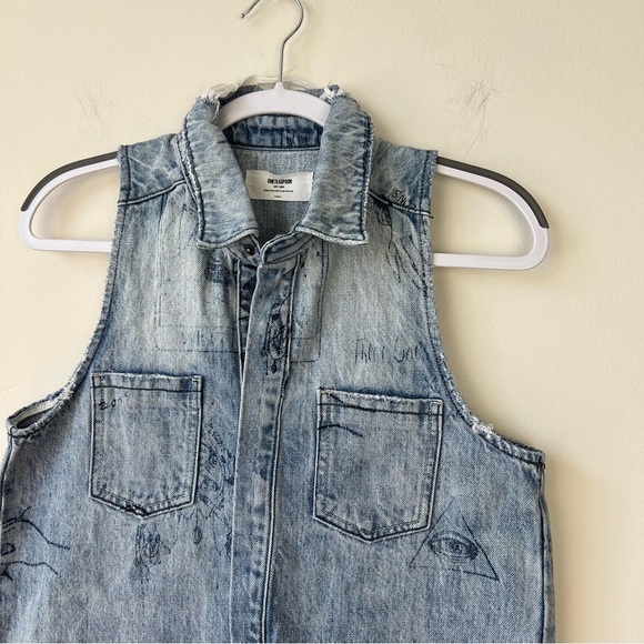 One Teaspoon Free People Tattoo Salty Dog Braxton Denim Mini Dress - Picture 4 of 9